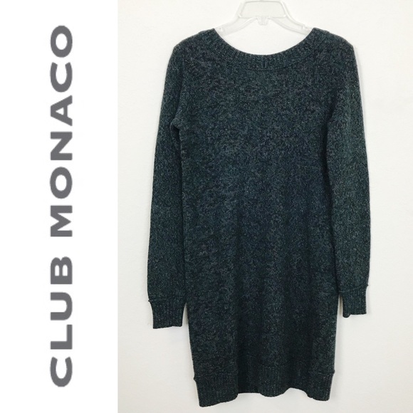 Club Monaco Wool Blend Sweater Dress Green Medium Club Monaco Wool Blend Sweater Dress Green Medium